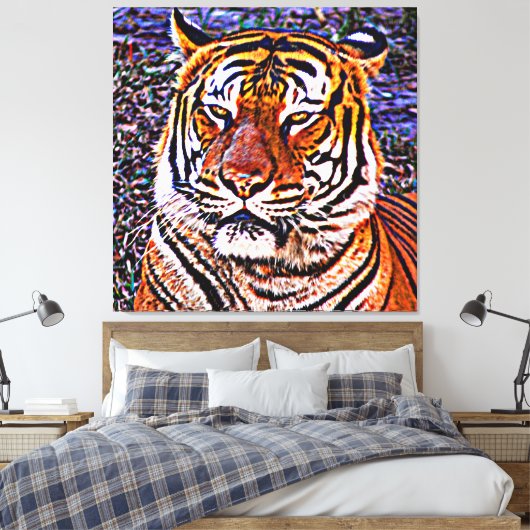 Red de tijgers canvas afdruk (Insitu (Slaapkamer))