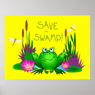 Red de Veenmoeras Tweety de Kikker Geel Poster
