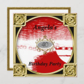 Red de verjaardag Uitnodiging (Voorkant / Achterkant)