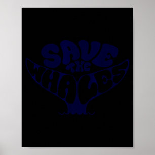 Red de walvissen vintage retro milieubeschermer poster