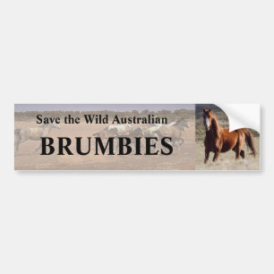Red de wilde Australische brumbies Bumpersticker