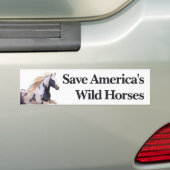 Red de wilde paarden van Amerika Bumpersticker (Op auto)