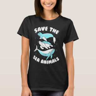 Red De Zee Dieren Schattige Schildpad Mariene Biol T-shirt
