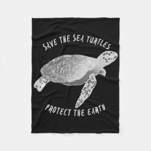 Red de Zeeen schildpadden beschermen de oceaan Fleece Deken