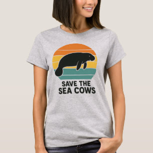 Red de Zeekoeien Retro Vintage Lamantijn Silhouet T-shirt