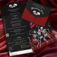 Red Death Dancing Skeletten Gotische bruiloft