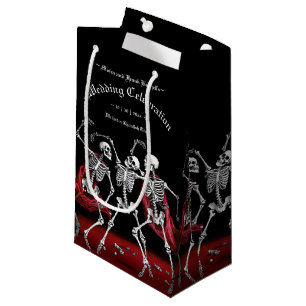 Red Death Dancing Skeletten Gotische bruiloft Klein Cadeauzakje