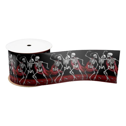 Red Death Dancing Skeletten Gotische bruiloft Lint (Spoel)