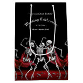 Red Death Dancing Skeletten Gotische bruiloft Medium Cadeauzakje (Achterkant)