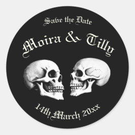 Red Death Dancing Skeletten Gotische bruiloft Ronde Sticker