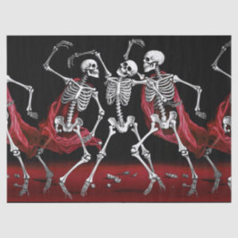 Red Death Dancing Skeletten Gotische bruiloft Tissuepapier