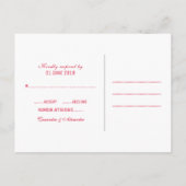 Red Deco Chic Wedding RSVP Briefkaart (Achterkant)