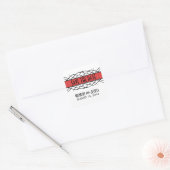 Red Deco Flourish Save the Date Stickers (Enveloppe)
