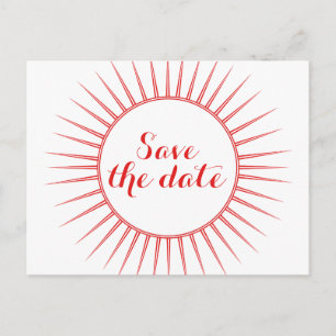 Red Deco Retro Save the Date Briefkaart