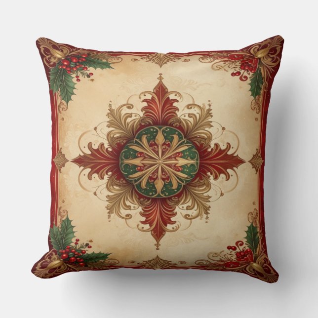 Red Decorative Christmas Throw Pillow Kussen (Voorkant)
