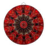Red Decorative Floral Dartboard Dartbord (Voorkant)