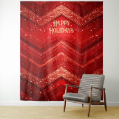Red Decorative Holiday Backdrop Wandkleed (In situ)