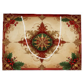 Red Decorative Holiday Gift Bag Groot Cadeauzakje (Achterkant)