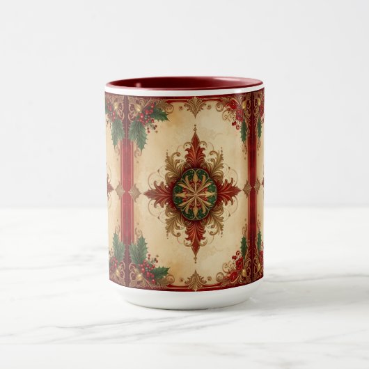 Red Decorative Holiday Mug (Centre)