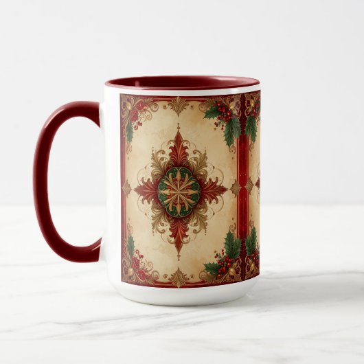 Red Decorative Holiday Mug (Gauche)