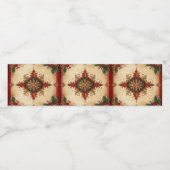 Red Decorative Holiday Waterfles Etiket (Enkel label)