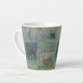 Red Deer Collage Latte Mug (Angle gauche)