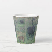 Red Deer Collage Latte Mug (Devant)