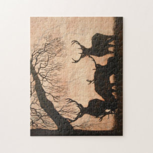 Red Deer Evening Silhouette 252-stuk Puzzle Legpuzzel