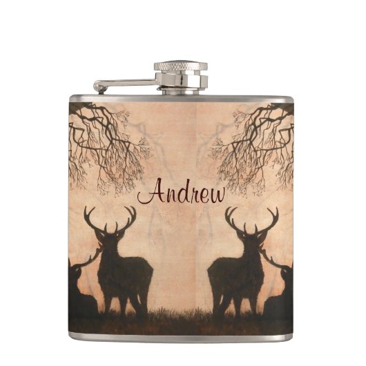 Red Deer Flask Heupfles (Voorkant)
