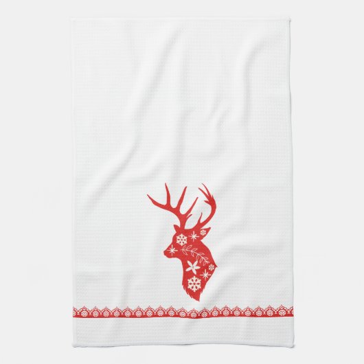 Red Deer Kersthanddoek Theedoek (Verticaal)