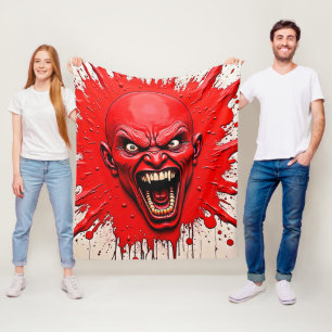 Red Demon Fury Art Fleece Deken
