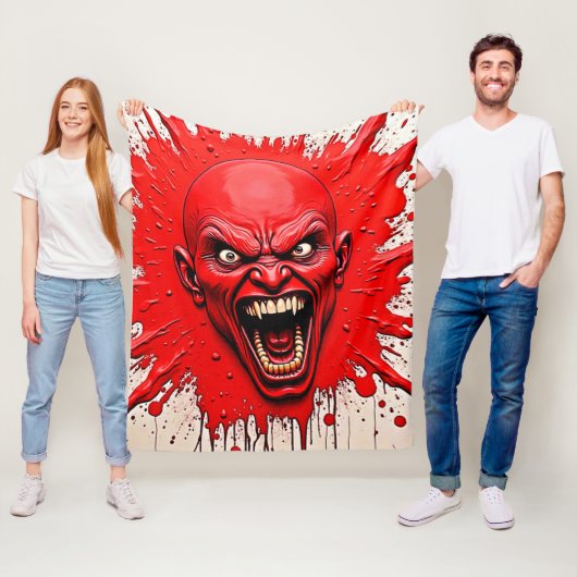 Red Demon Fury Art Fleece Deken (In situ)