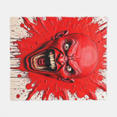 Red Demon Fury Art Fleece Deken (Voorkant (Horizontaal))
