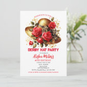 Red Derby Casquette Roses Invitation de fête d'ann (Debout devant)