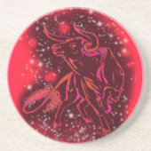 Red Dessous de verre Bull Courir À Starry Night (Devant)