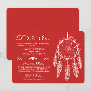 Red Details Drocatcher Native American Wedding Kaart