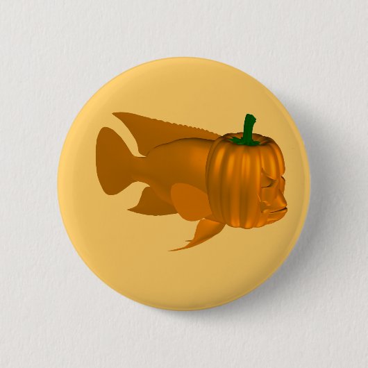 Red Devil Cichlid Ronde Button 5,7 Cm (Voorkant)