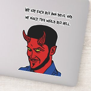 Red Devil Demon Man Lucifer Hell citeert Art Sticker
