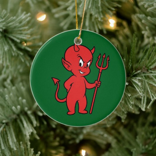 Red Devil Keramisch Ornament (Boom)
