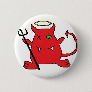 Red Devil (met de kroon van Angel) Ronde Button 5,7 Cm