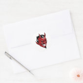 Red Devil Ronde Sticker (Envelop)