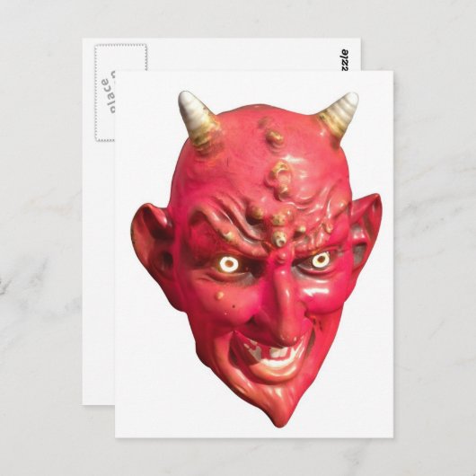 Red Devil Satan Demon Hell Horns Briefkaart (Voorkant / Achterkant)