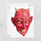 Red Devil Satan Demon Hell Horns Briefkaart (Voorkant / Achterkant)