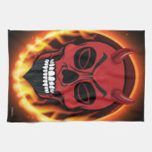Red Devil Skull Squelette Demon Serviette de cuisi (Horizontal)