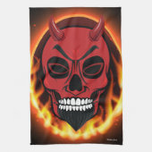 Red Devil Skull Squelette Demon Serviette de cuisi (Vertical)