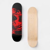 Red Devil's Skull Creepy Artwork Skateboard (Voorkant)