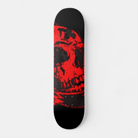 Red Devil's Skull Creepy Artwork Skateboard (Voorkant)