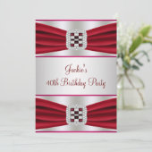 Red Diamond 40th Birthday Party Invitation (Debout devant)