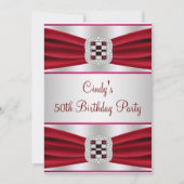 Red Diamond 50th Birthday Invitation (Devant)