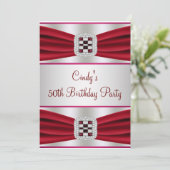Red Diamond 50th Birthday Invitation (Debout devant)